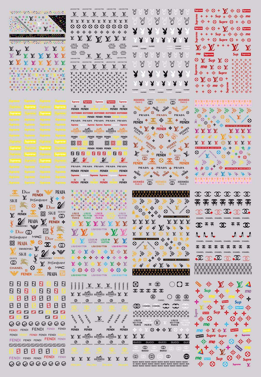 Designer Fashion Nail Stickers Set（12 Sheets）