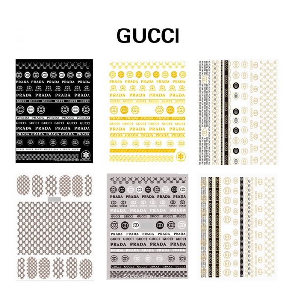 6 Sheets Holographic GUCCI Mickey Nail Stickers