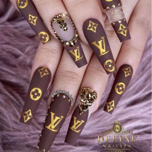 LV black & Gold sticker sheet decal – JELLY NAILS 1