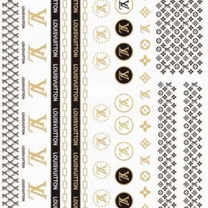 Designer Nail Sticker - Luxury Black LV