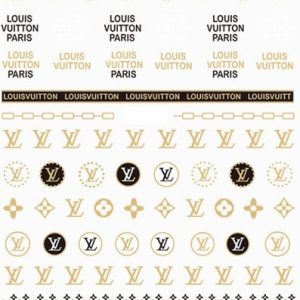 Brand Louis Vuitton Sticker Paris (Brown) #D054 - Nail Extravanganza