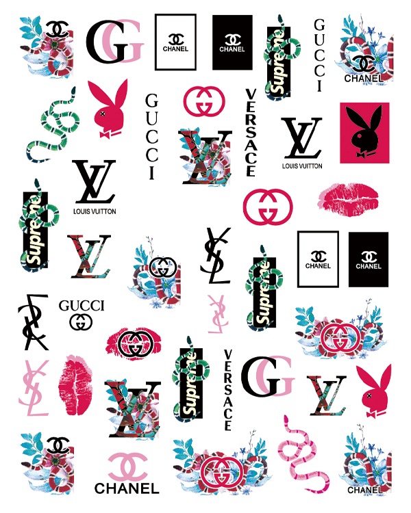 Designer Nail Sticker - Luxury Black LV