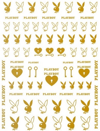Playboy nail stickers gold