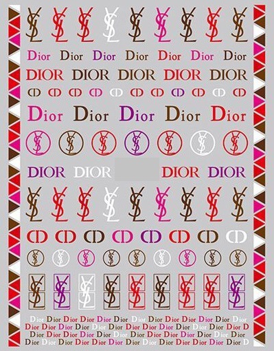 Dior&Chanel Nail Stickers Set （6 Sheets)