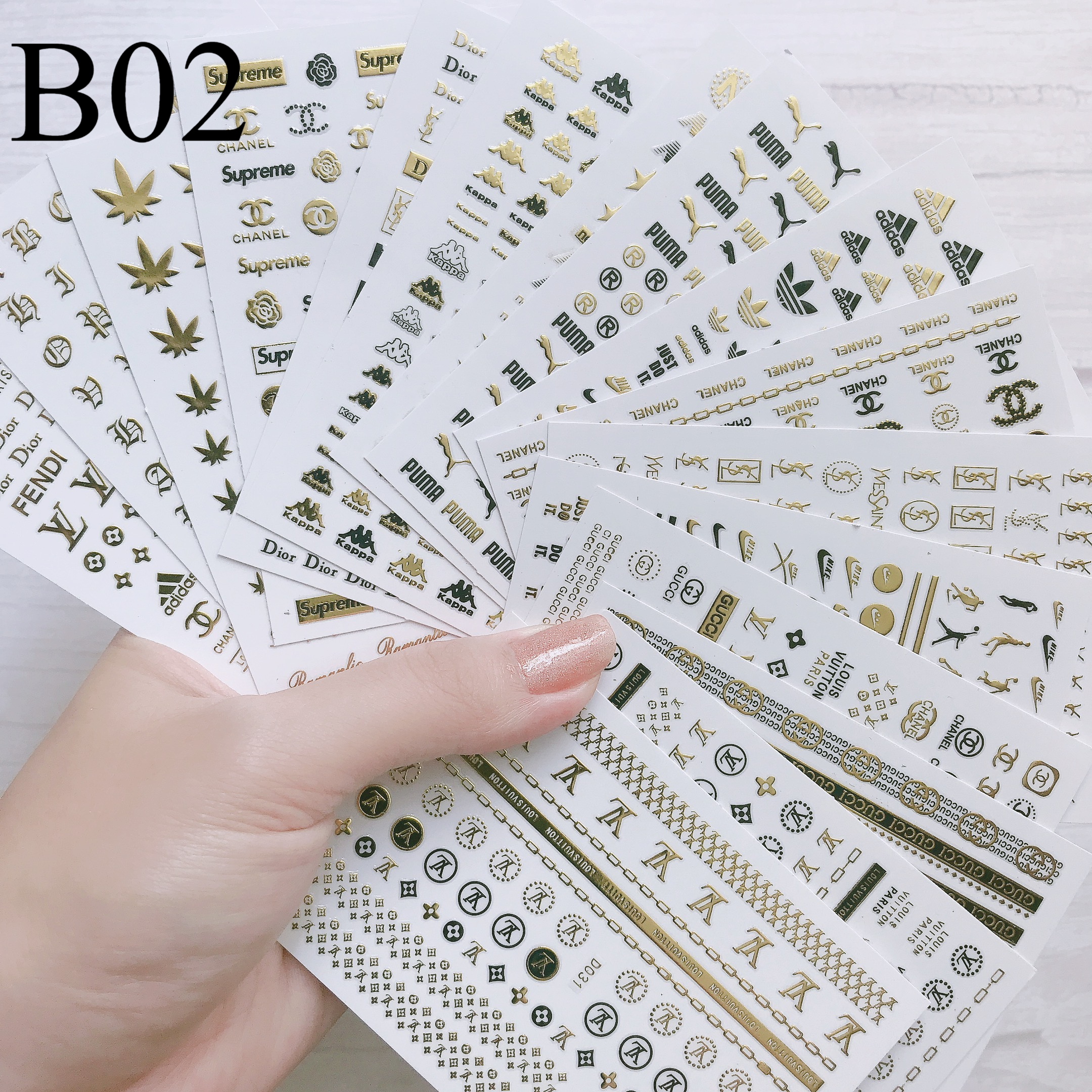 Designer Nail Sticker Set B02（16 Sheets）