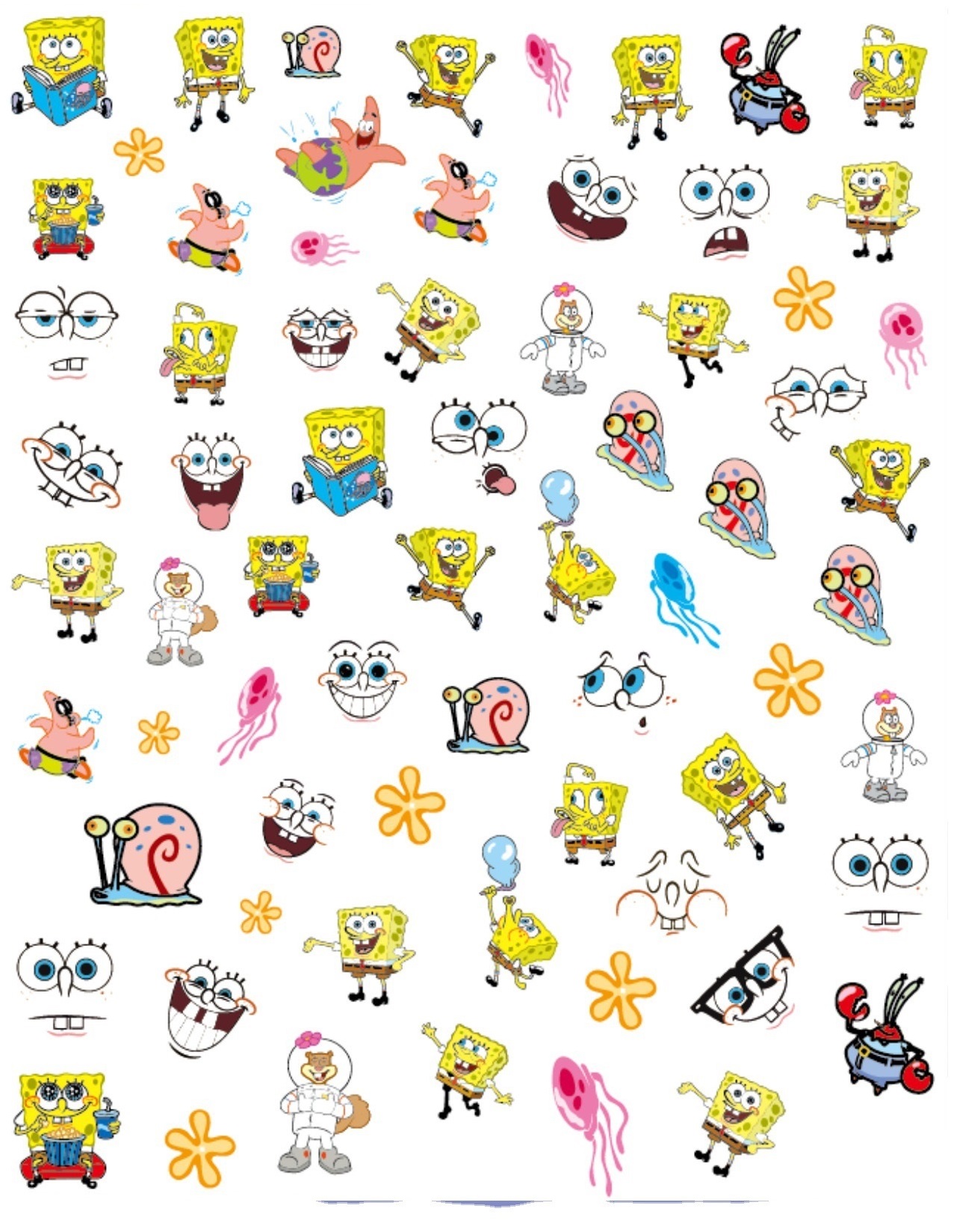 02-SpongeBob nail decal