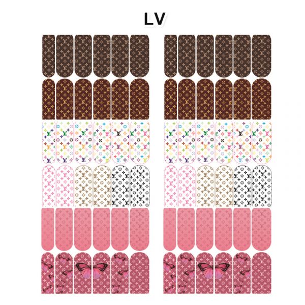 Rainbow Louis Vuitton Nail Stickers