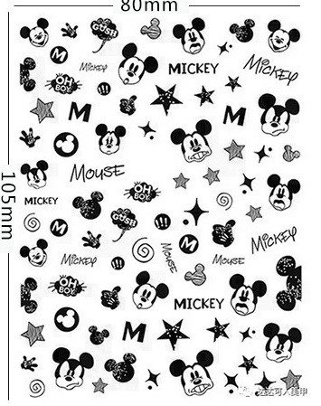 6 Sheets Mickey Nail Art Stickers Mickey Mouse Brazil