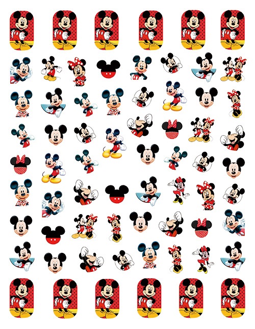 Designer Mickey Nail Stickers Set（6 Sheets）