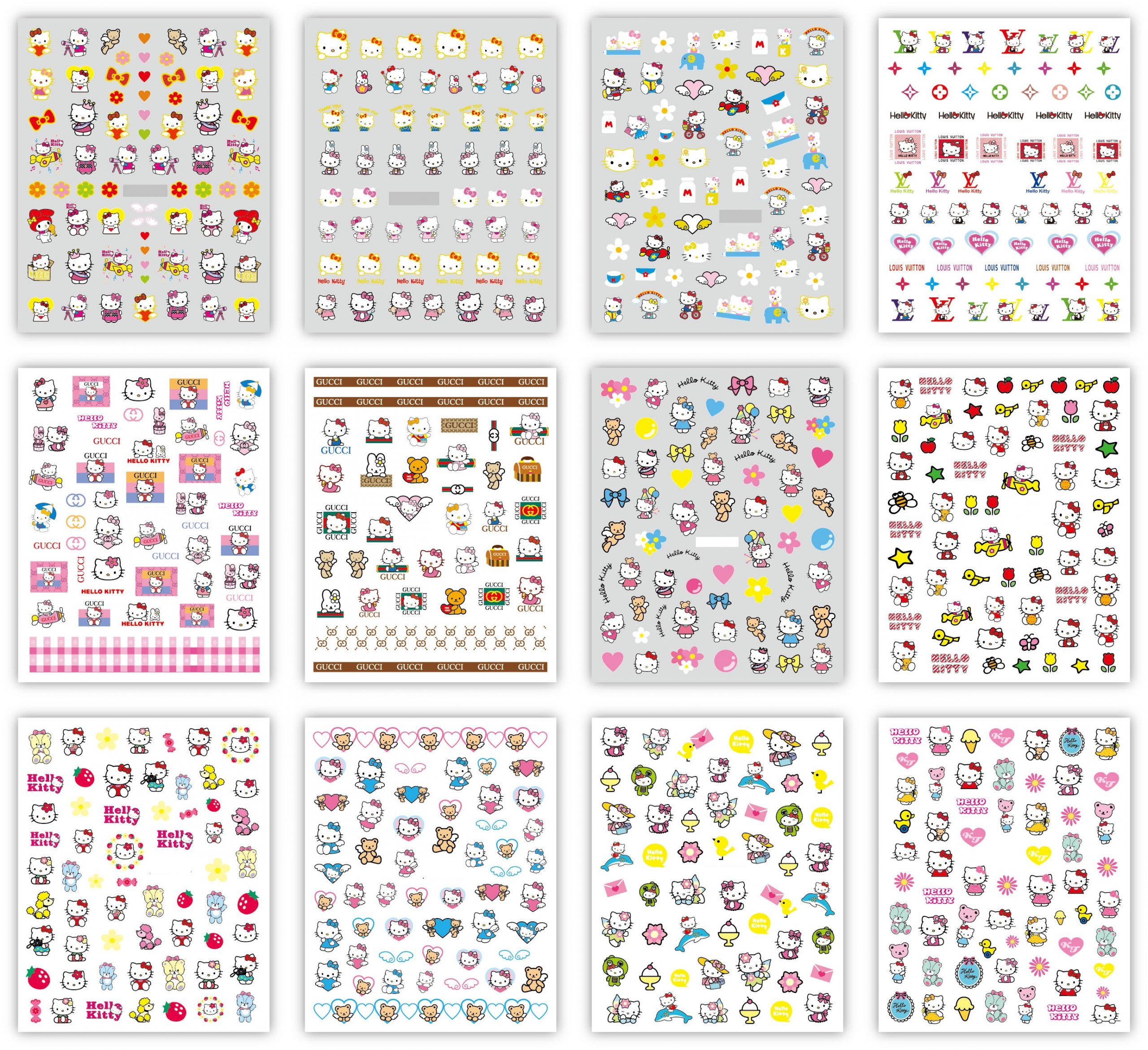 Hello Kitty Nail Sticker（4 Sheets）