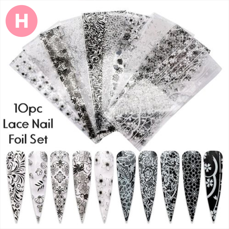 10 Styles Designer Nail Foils