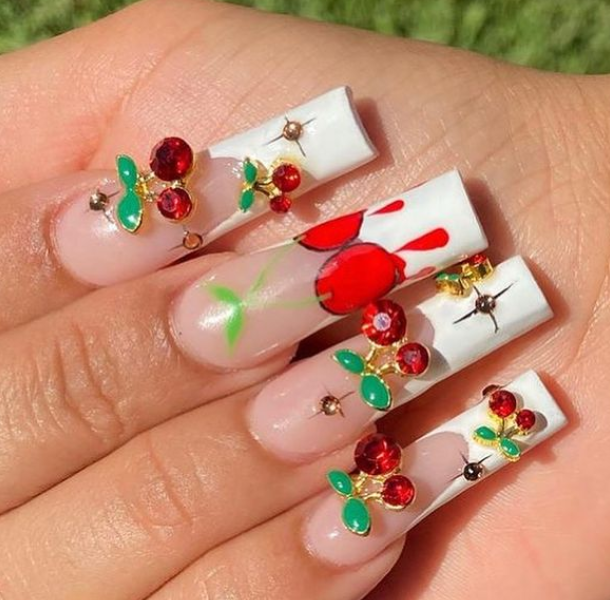 Buy 10 Pcs Cherry Nail Charms Online in India 