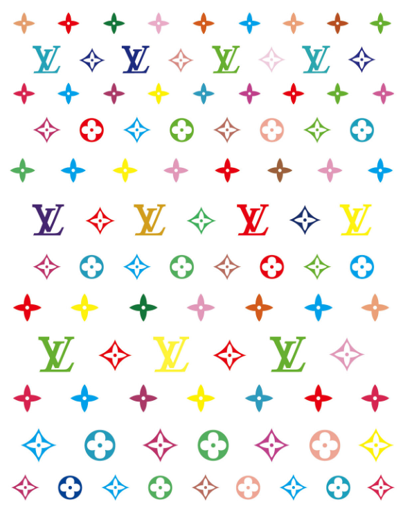 6 Sheets Multicolour LV Nail Stickers