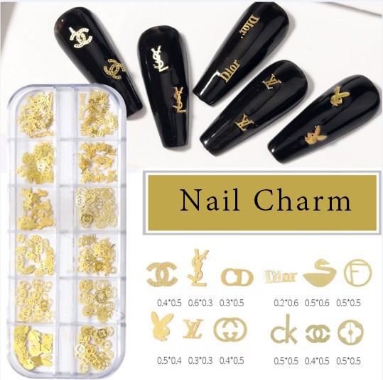 Luxury metal nail charm box