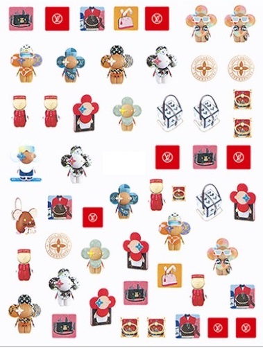 6 Sheets Christmas LV Nail Stickers