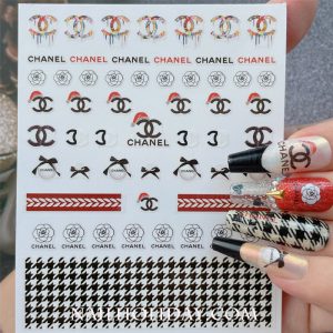 christmas chanel nail stickers