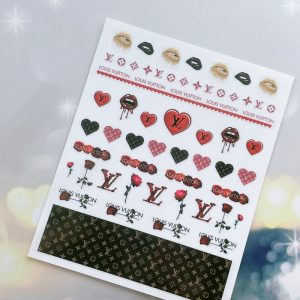 Rose LV nail stickers
