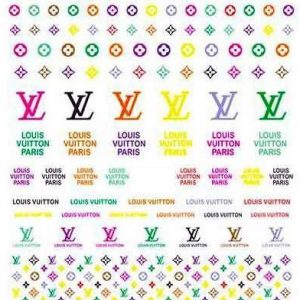 colorful LV nail stickers