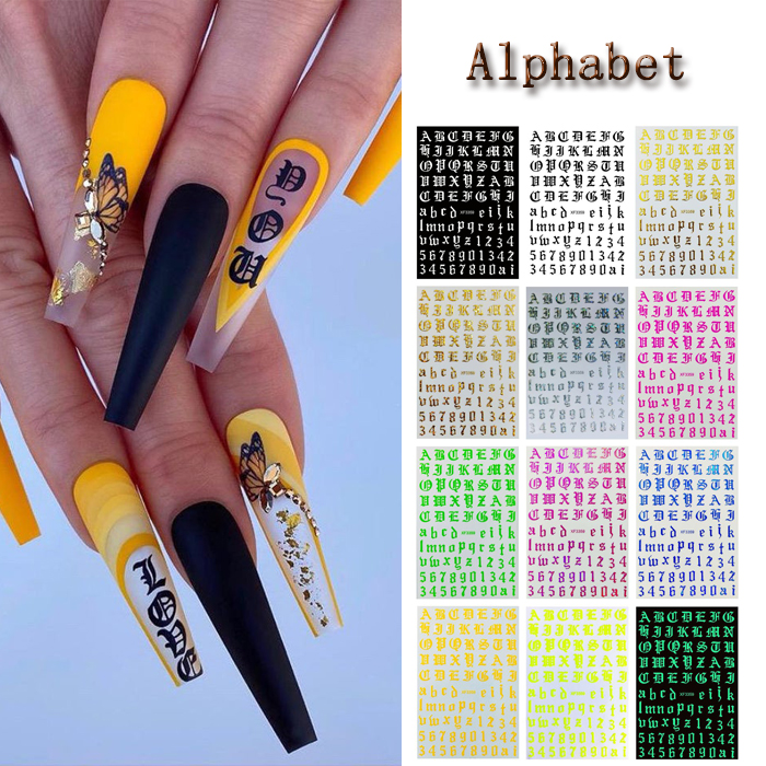 Alphabet nail sticker