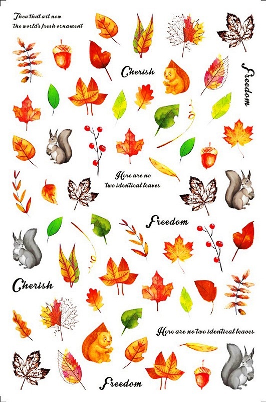 Autumn Maple Leaf Nail Sticker
