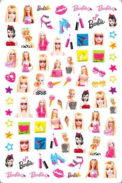 6 Sheets LV Barbie Nail Stickers