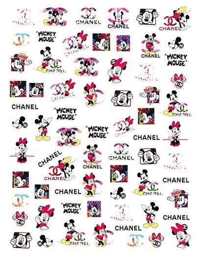 6 Sheets Mickey Chanel Nail Stickers