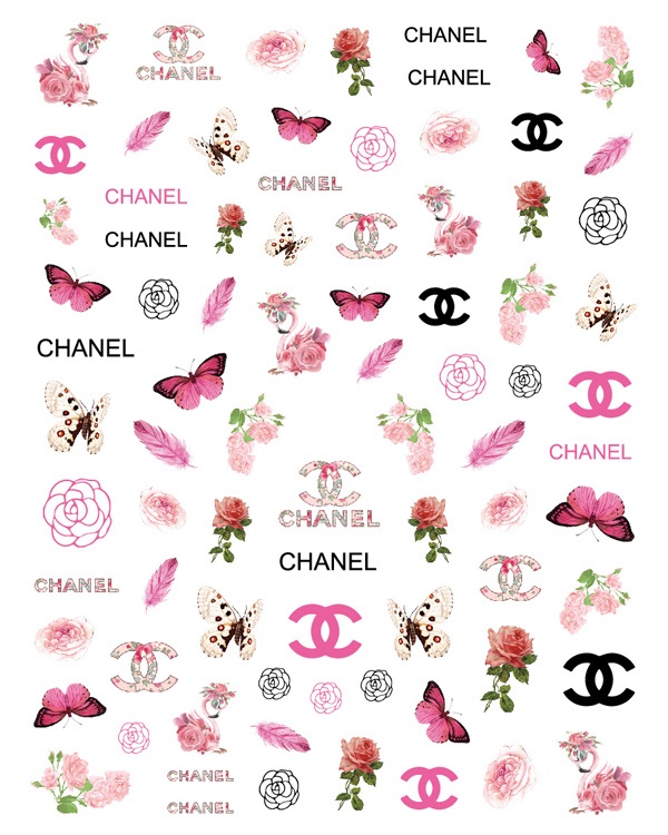6 Sheets Color Chanel Nail Stickers