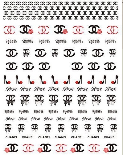 6 Sheets Drop Chanel Nail Stickers