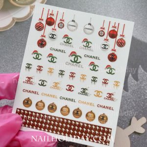 Christmas Chanel nail sticker