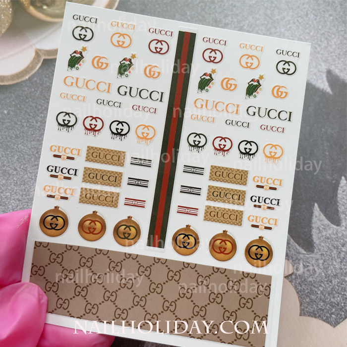 6 Sheets Holographic GUCCI Mickey Nail Stickers