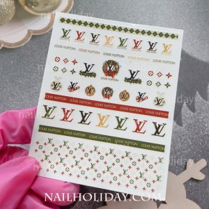 Christmas LV nail sticker