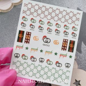 Christmas gucci nail stickers