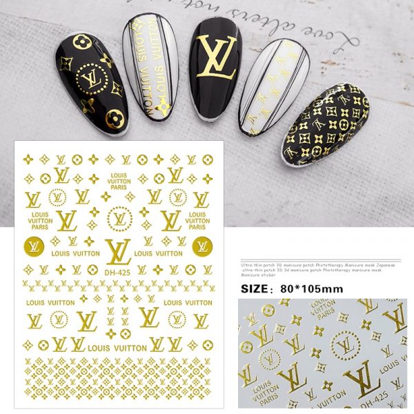 6 Sheets Louis Vuitton Nail Stickers HelloKitty