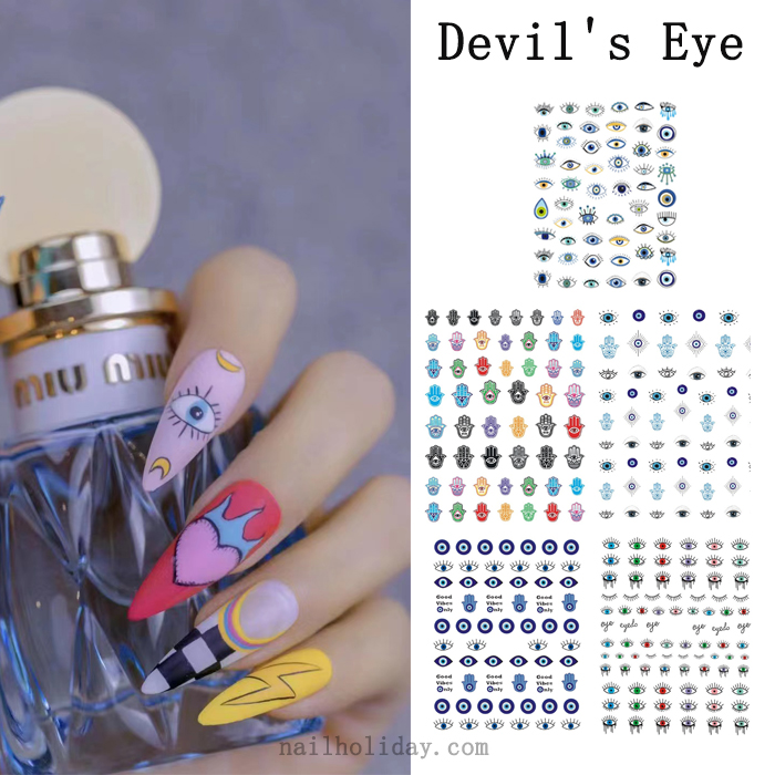 Devil's Eye Nail Stickers Set-5 Sheets