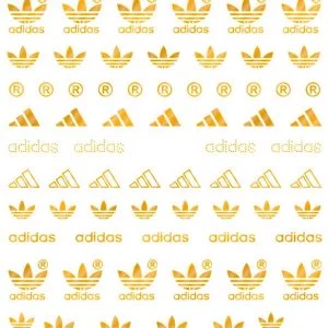 Gold Adidas Nail Sticker