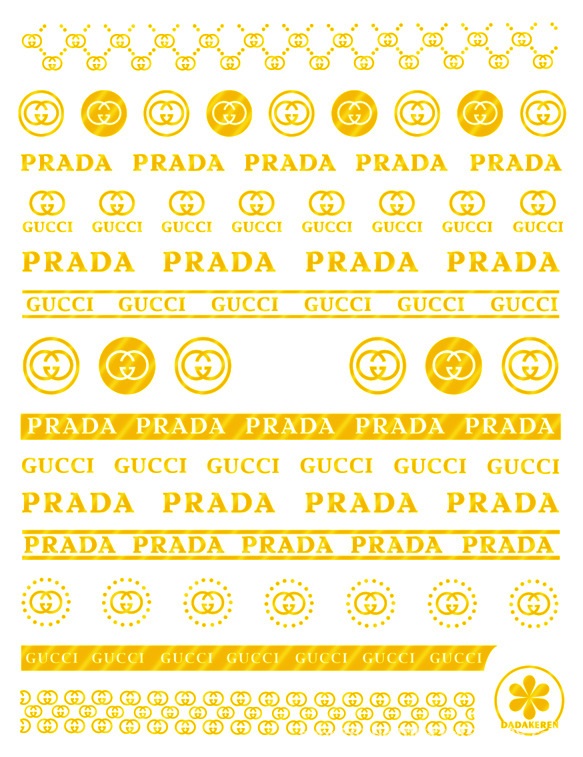 Gucci nail sticker gold