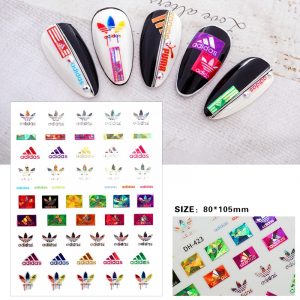 Holographic Adidas nail stickers