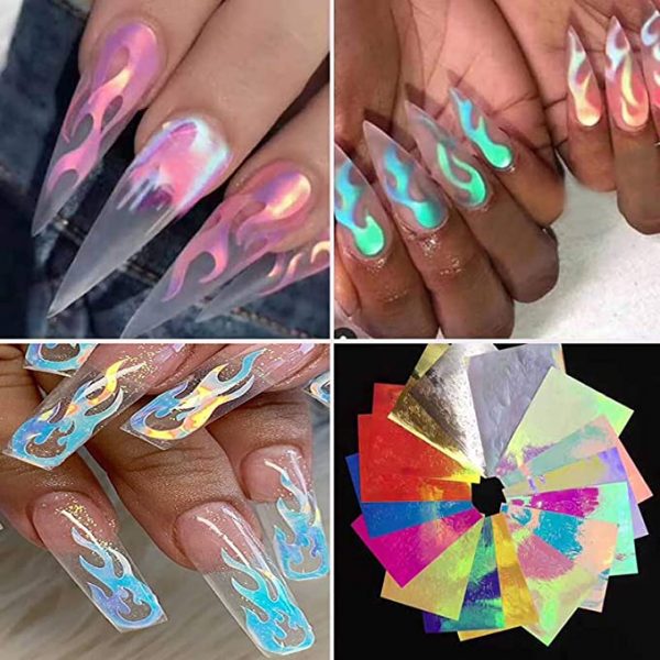 6 Sheets Holographic LV Mickey Nail Stickers