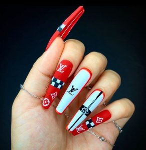louis vuitton nail art - Google Search  Louis vuitton nails, Nail designs,  Acrylic nail designs