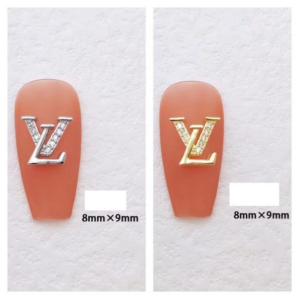 Louis VUITTON CHARMS for Nails LV Logo Charms Brand Name Logo 