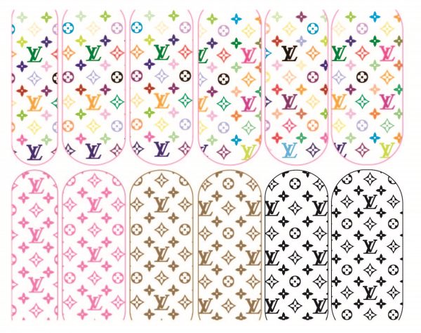 LV nail decal color