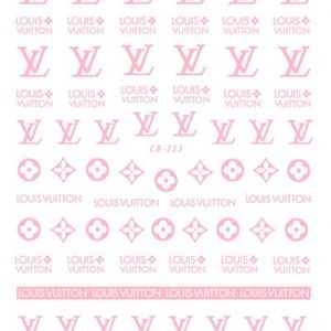 LV pink nail stickers