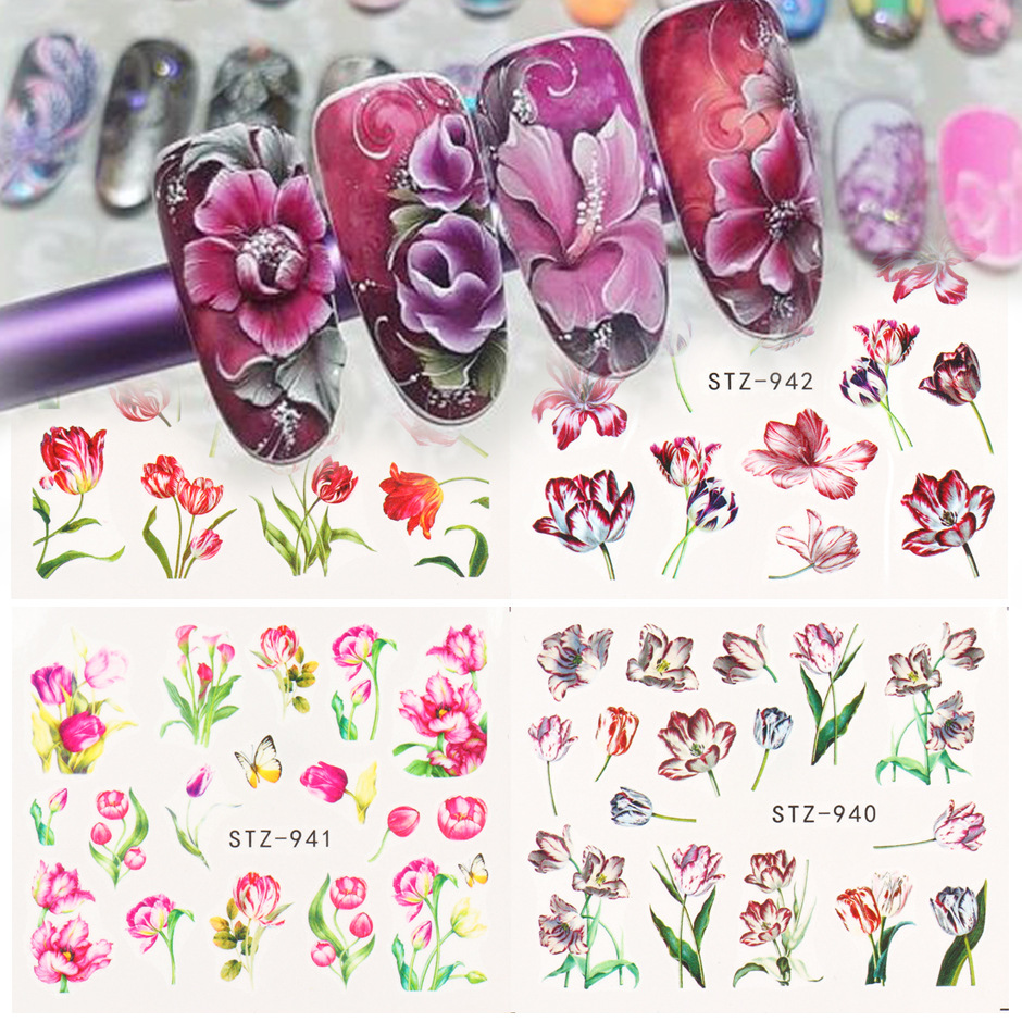 NAIL FLOWER DECAL (4)