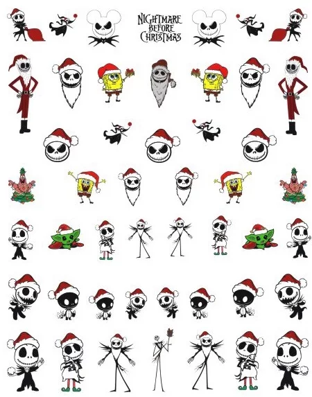 6 Sheets Christmas GUCCI Nail Stickers