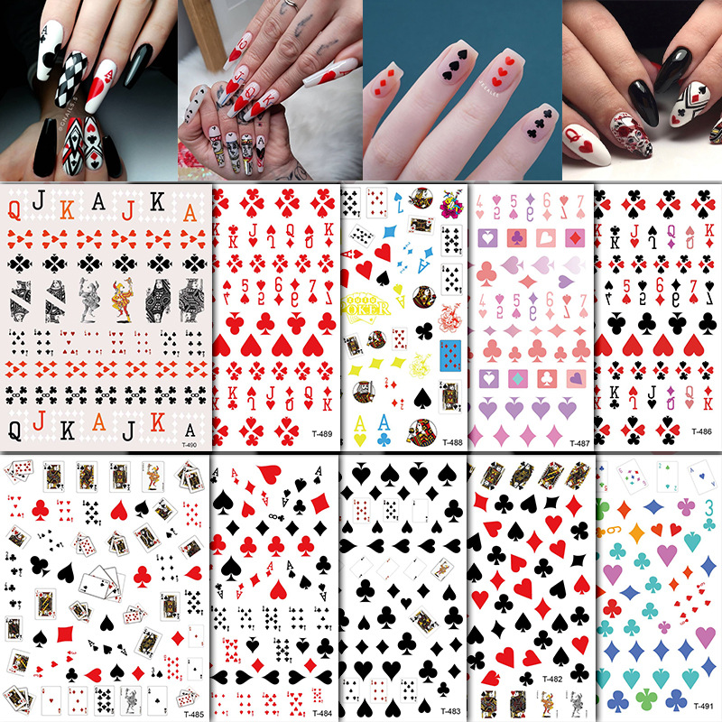 King Queen Jack Ace Spade Nail Art Decal Sticker - Nailodia