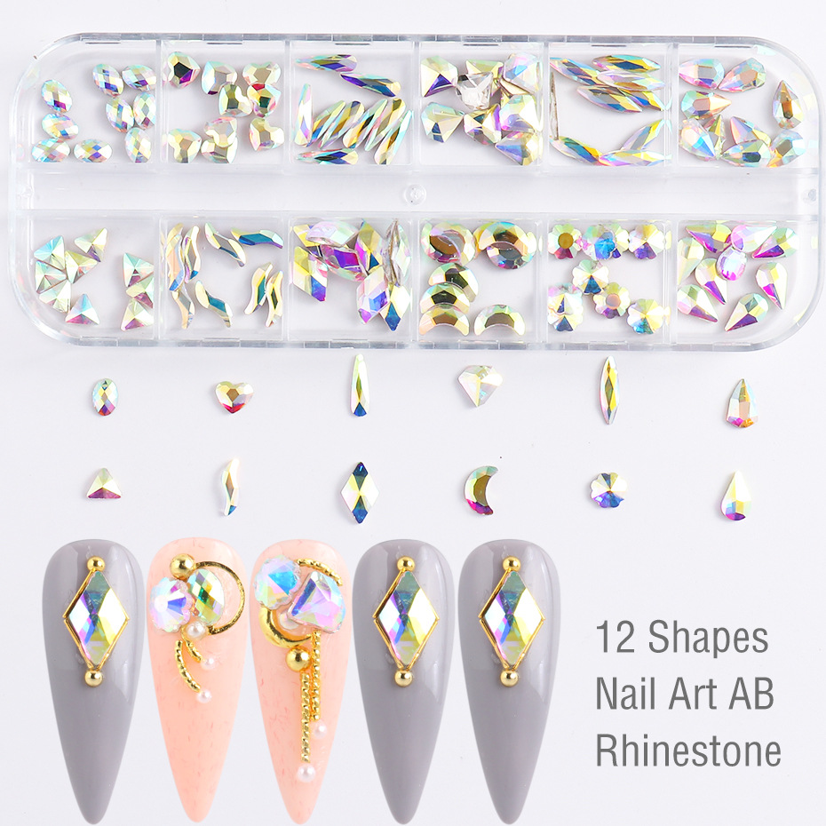 120 Pcs Multi-Shape Nail Rhinestones