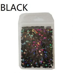 black nail glitter
