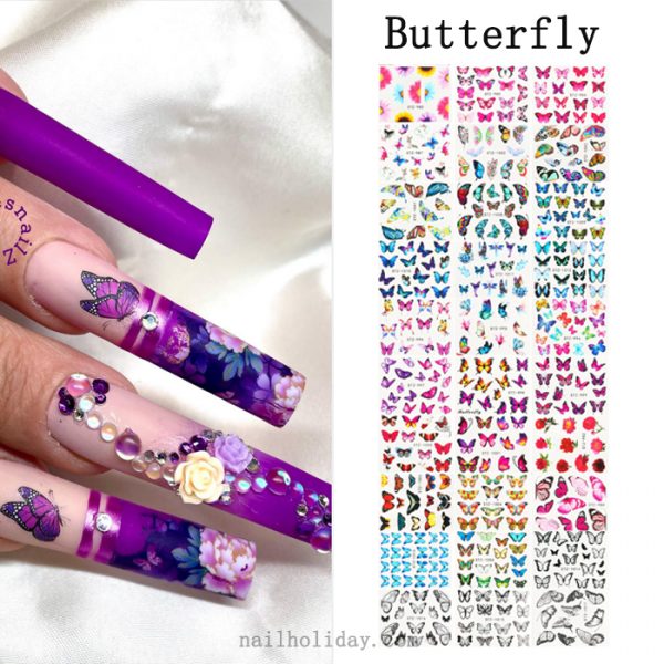 Acrylic nails | Butterfly nail designs, Butterfly nail art, Butterfly nail