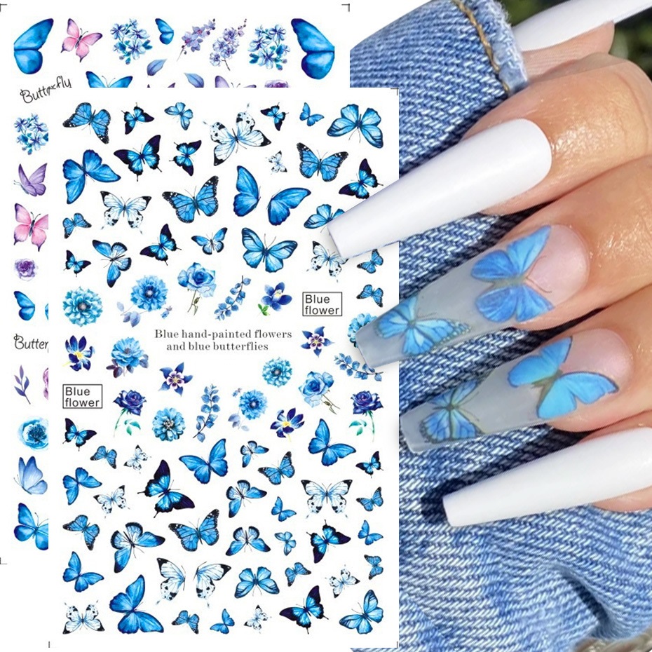 Stained Glass Butterflies - Watercolor Nail Art - Hermit Werds