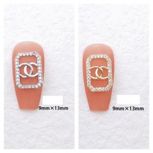 10PCS Chanel Nail Charms NO.5 Black+Crystal